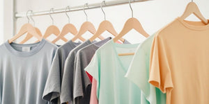 Stylish loose t-shirts for women in soft pastel colours.