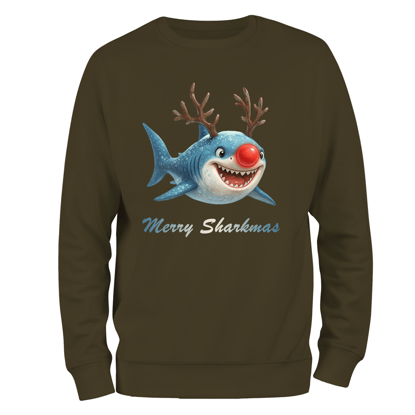 Merry Sharkmas Xmas Jumper by Lion Legion