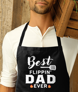 Funny Apron Best Flippin Dad Premier Cotton