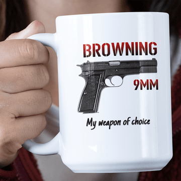 Veteran Mug Browning 9mm, My Weapon Of Choice Jumbo Mug