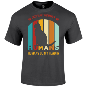 Funny Cat T Shirt Cat Happy Humans
