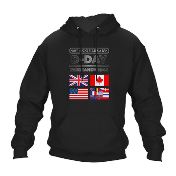 D Day Hoodie Normandy 1944 Flags 80