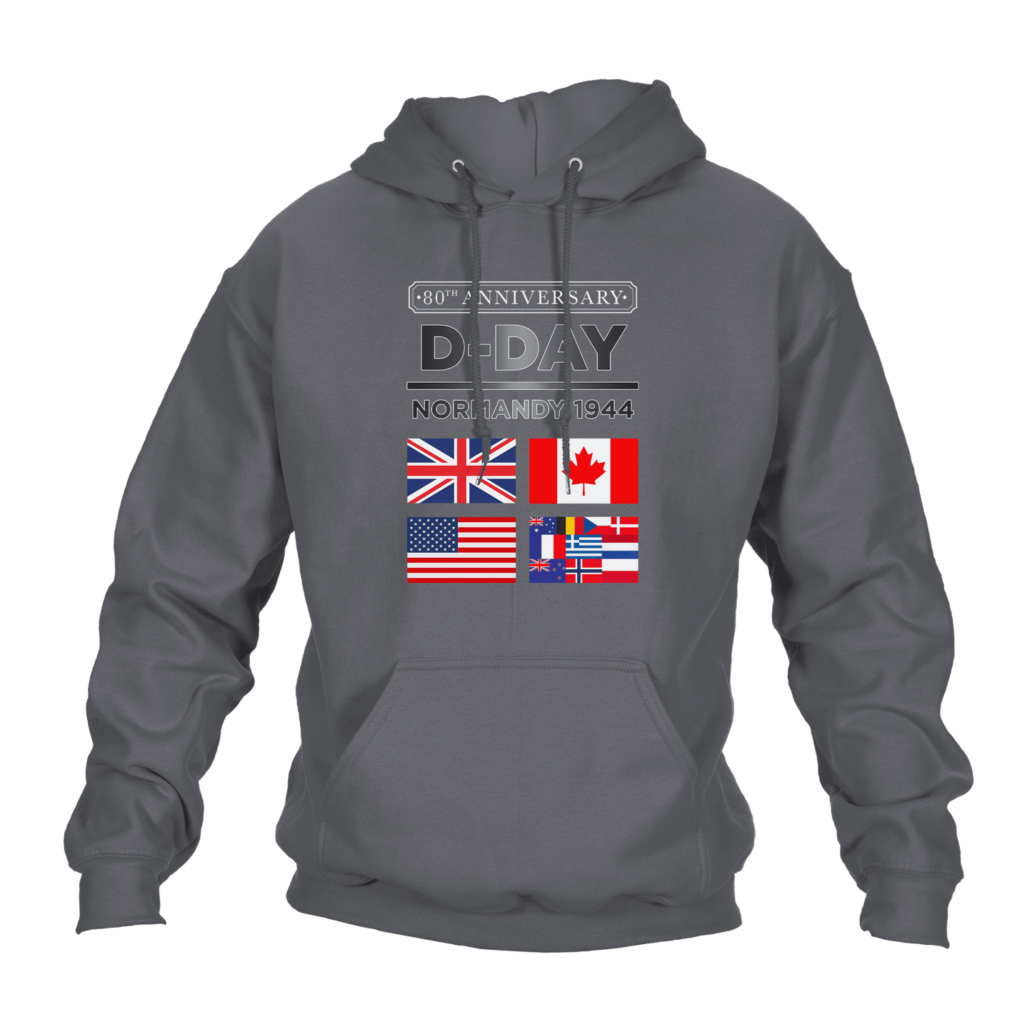 D Day Hoodie Normandy 1944 Flags 80