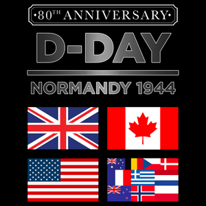 D Day T Shirt Normandy 1944 Flags 80