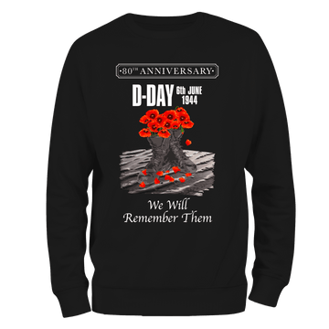 D Day Sweatshirt Poppy Boots 80