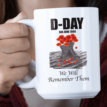 Remembrance Day Mug D Day Poppy Boots Jumbo Mug
