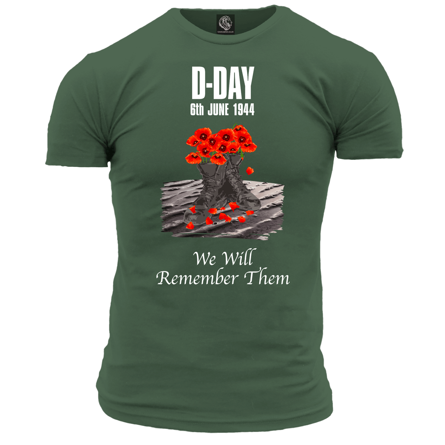 D Day Poppy Boots T Shirt