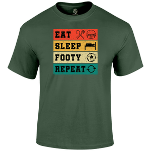 Eat Sleep Footy Repeat T Shirt