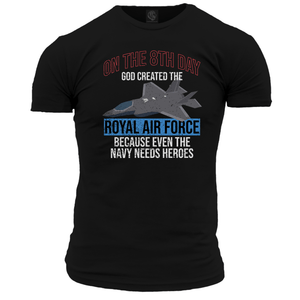 RAF T Shirt God Created the RAF, Navy Heroes Unisex T Shirt