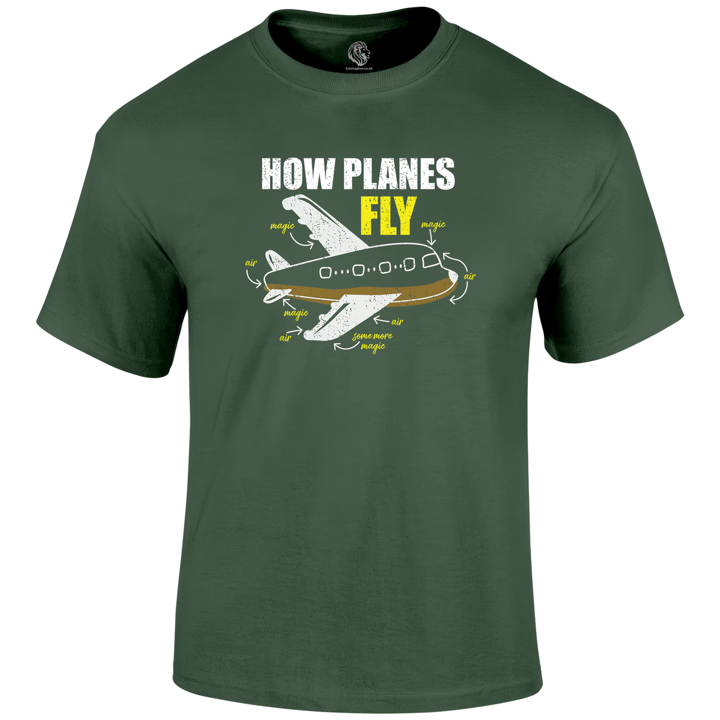 How Planes Fly Funny T Shirt by Lion Legion