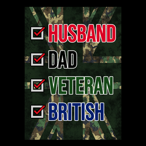 Husband, Dad, Veteran, British T Shirt