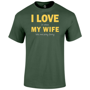 Funny Football T Shirts I Love My Wife
