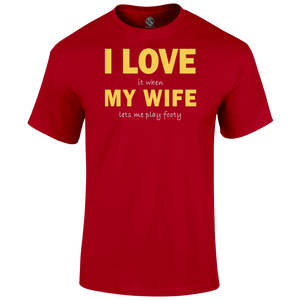 Funny Football T Shirts I Love My Wife