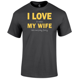 Funny Football T Shirts I Love My Wife