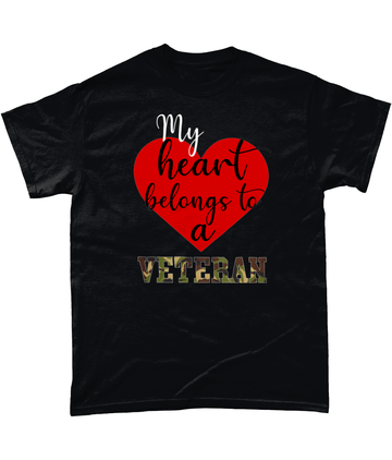 My Heart Belongs To A Veteran T Shirt