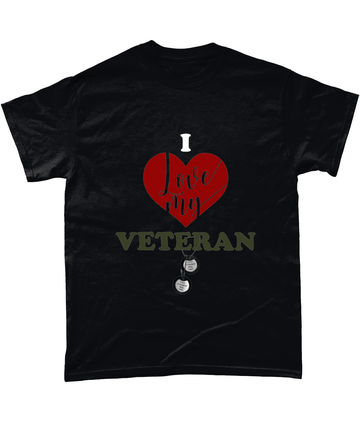 Black / Small I Love My Veteran T Shirt