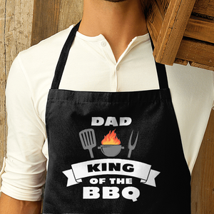 bbq apron black dad king of the bbq