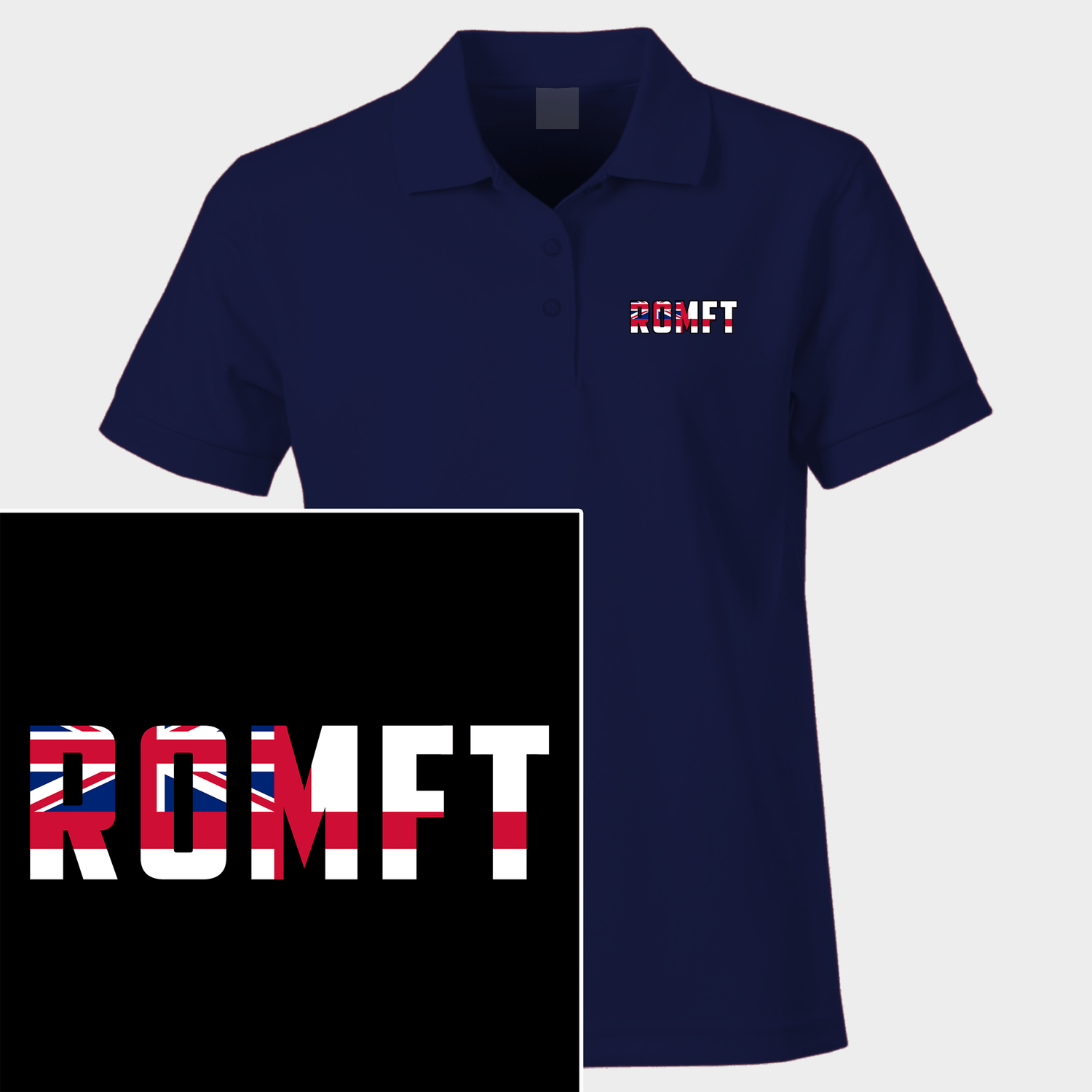Royal Navy Polo Shirts text