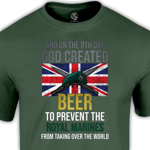veteran gift green t shirt beer and royal marines