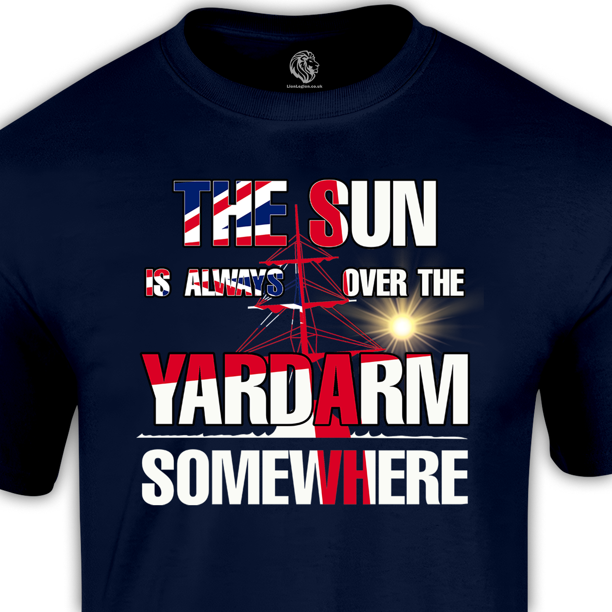 royal navy t shirt sun over the yardarm blue shirt