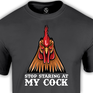 bad shirts for stag do grey shirt with text stop staring at my cock