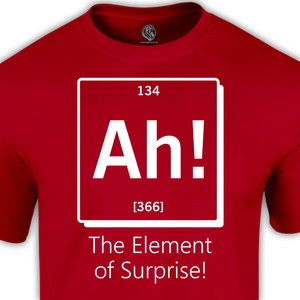 science t shirts red shirt with periodic table Ah symbol