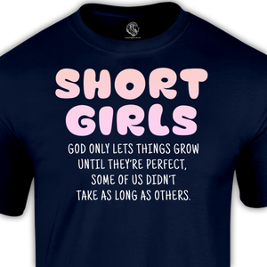 slogan t shirt ladies blue tee with pink text short girls