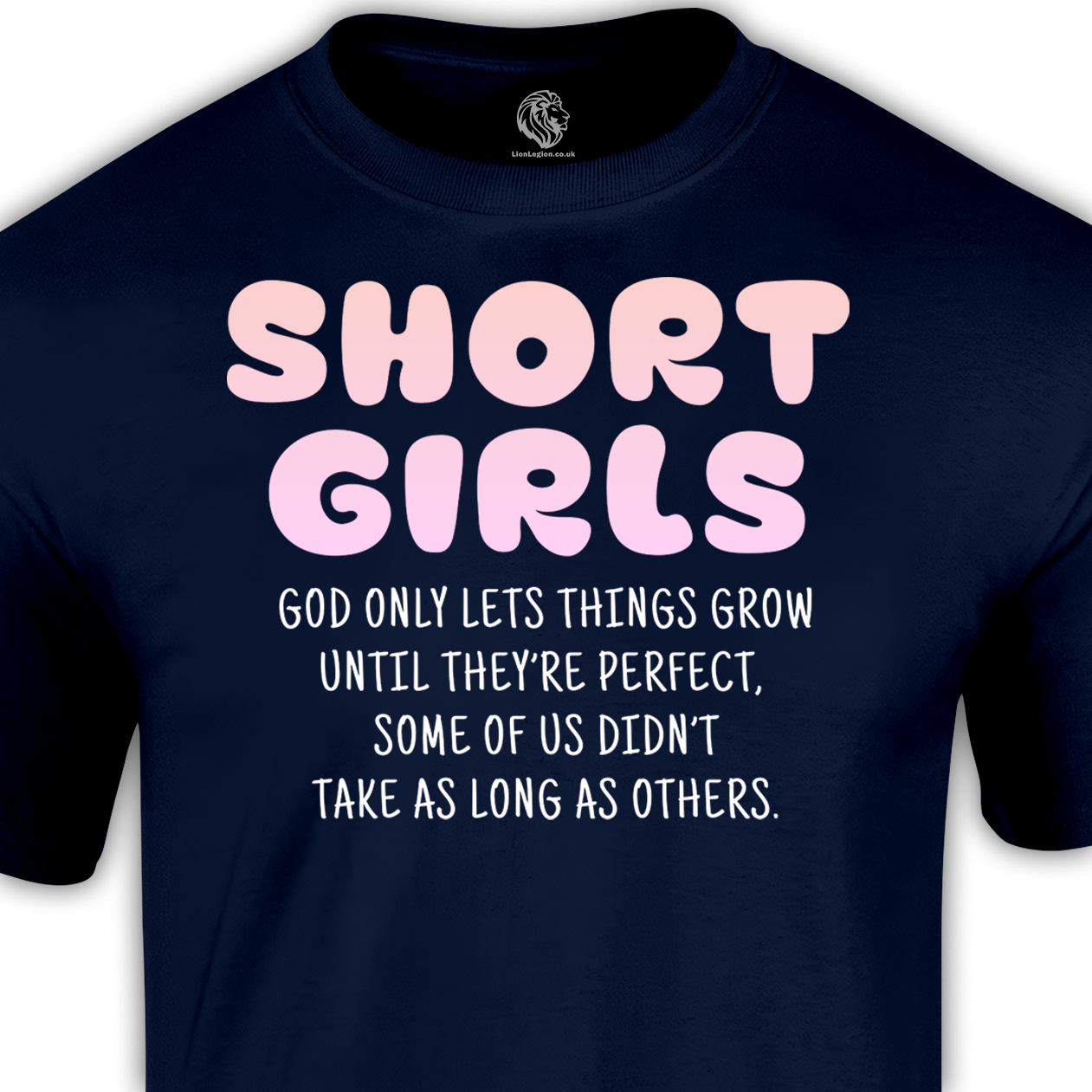 slogan t shirt ladies blue tee with pink text short girls