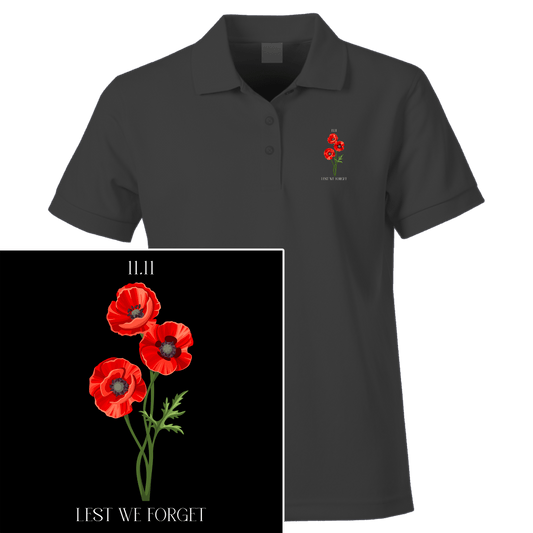 Remembrance Day Polo Shirt 11.11 poppies