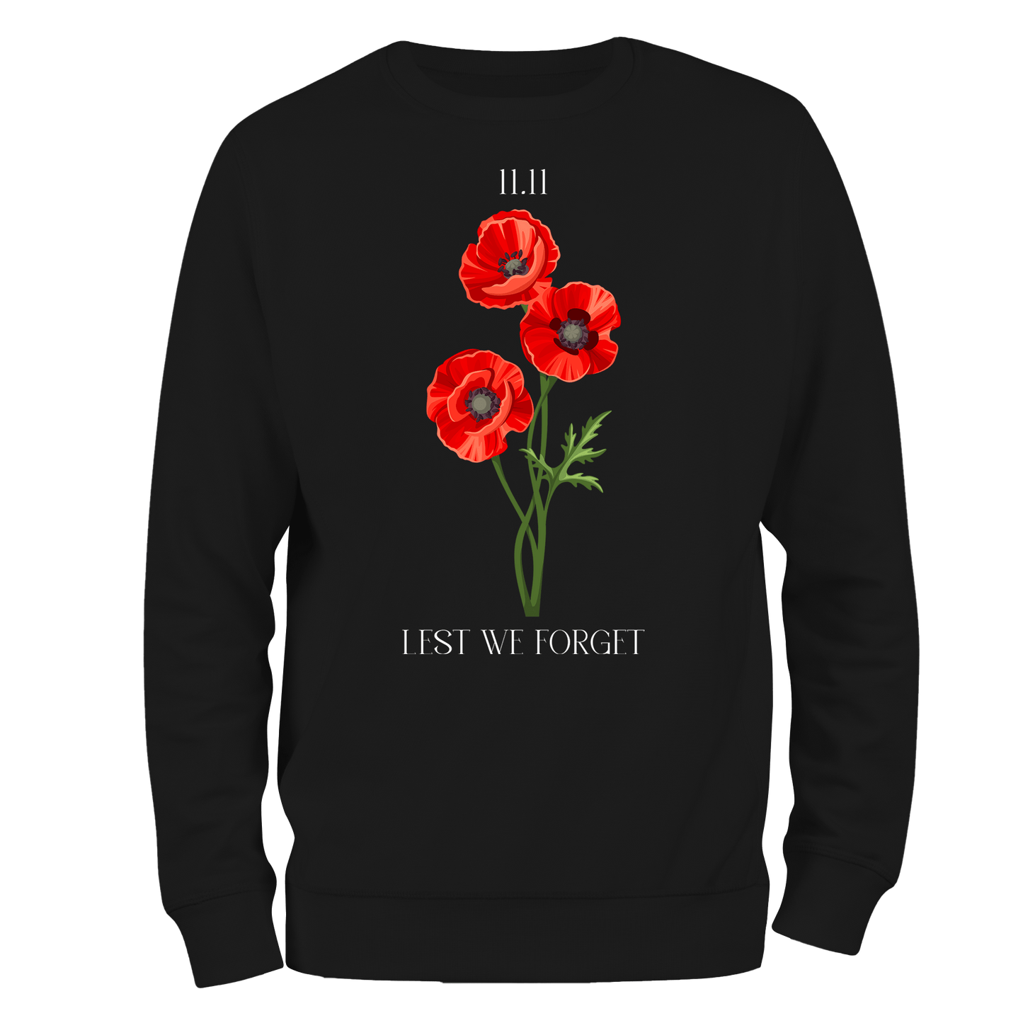 Remembrance Day Sweatshirt 11.11 poppies