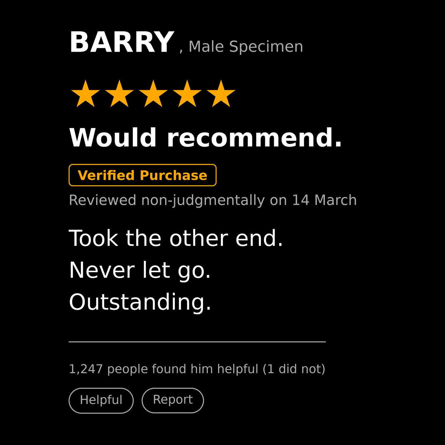 Barry T Shirt Gift