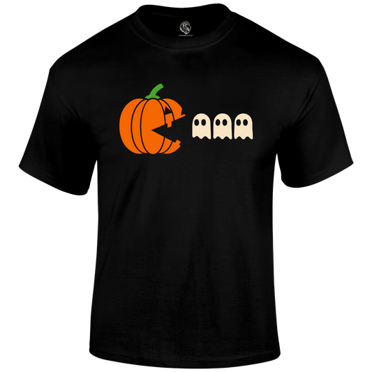 Pumpkin Pacman Halloween T Shirt by Lion Legion 