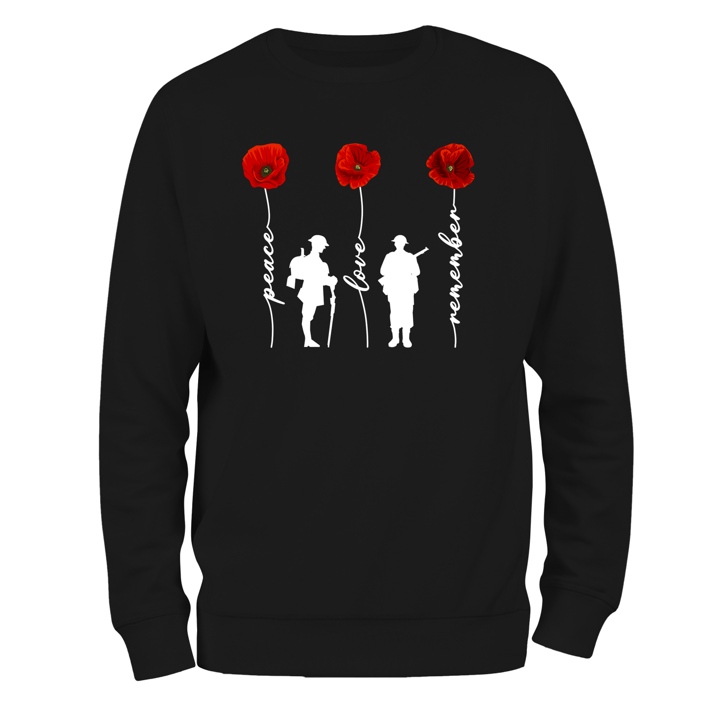 Peace And Love Remembrance Day Sweatshirt by Lion Legion 