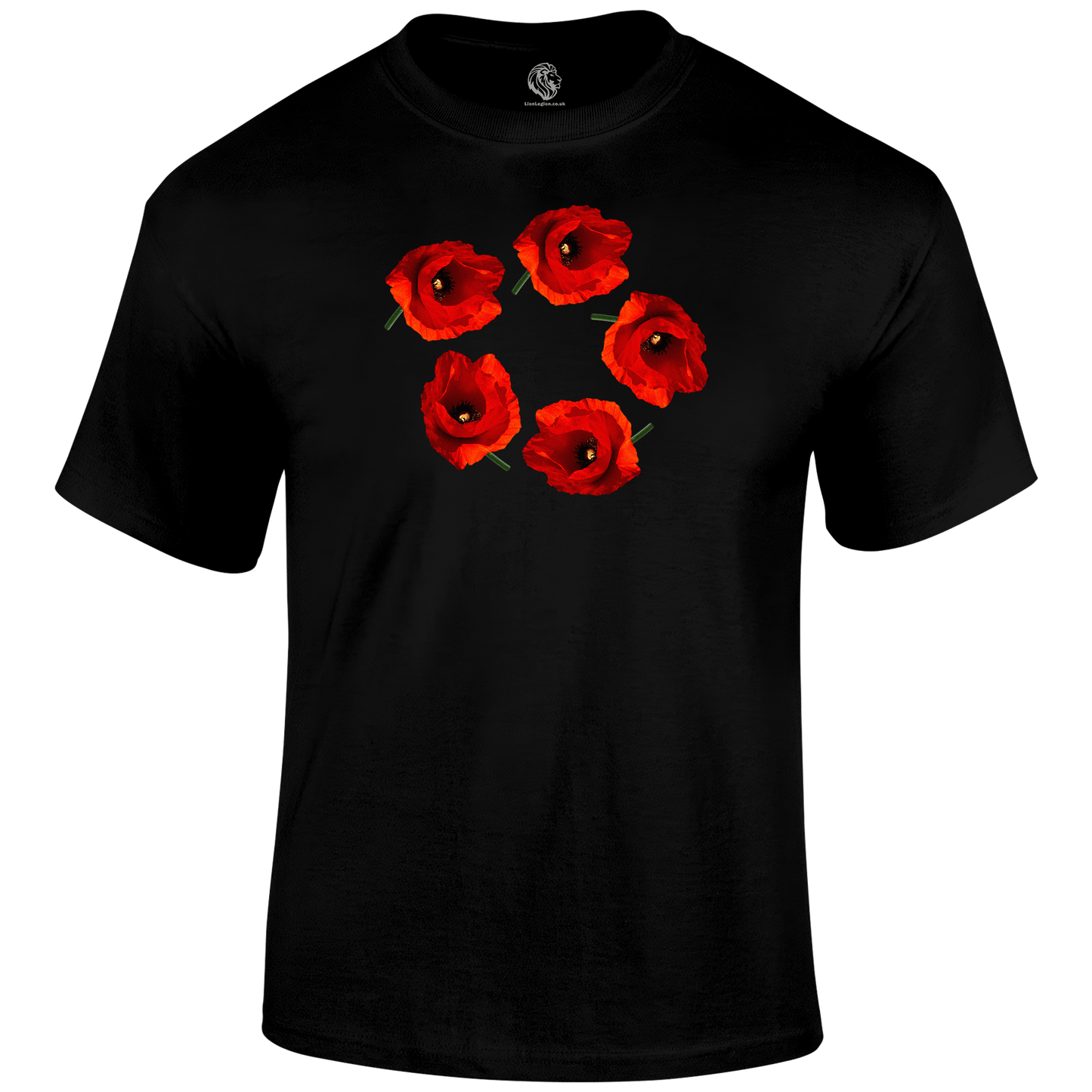 Poppy Circle Remembrance Day T Shirt by Lion Legion 