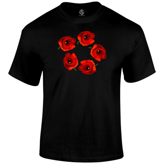 Poppy Circle Remembrance Day T Shirt by Lion Legion 