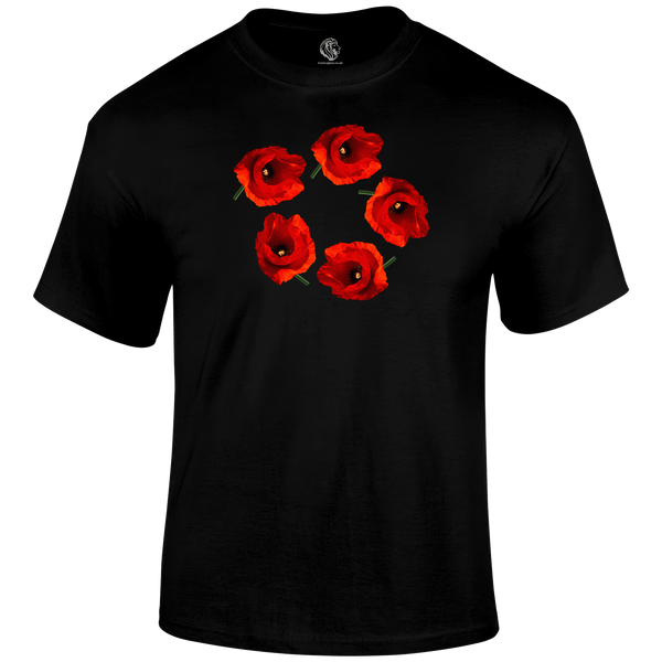 Poppy Circle Remembrance Day T Shirt by Lion Legion 