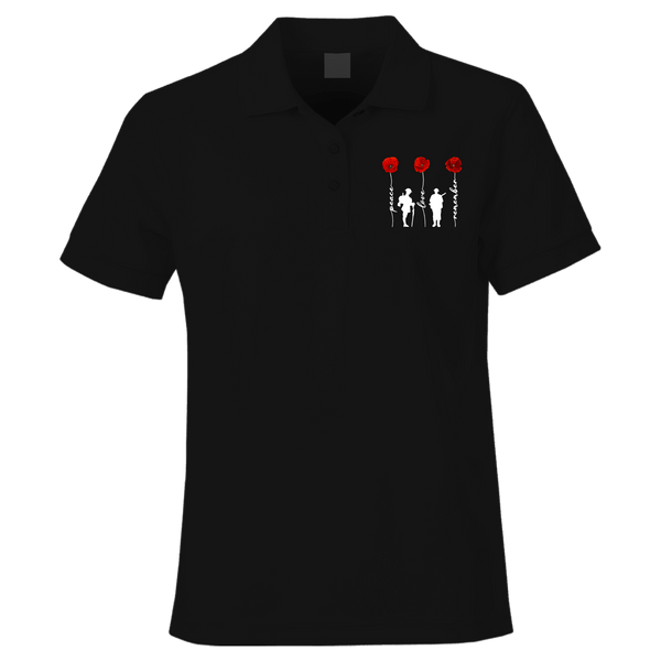 Peace And Love Remembrance Day Polo Shirt by Lion Legion 
