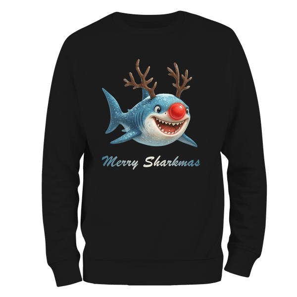 Merry Sharkmas Xmas Jumper by Lion Legion 