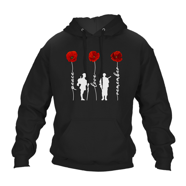 Peace And Love Remembrance Day Hoodie by Lion Legion 