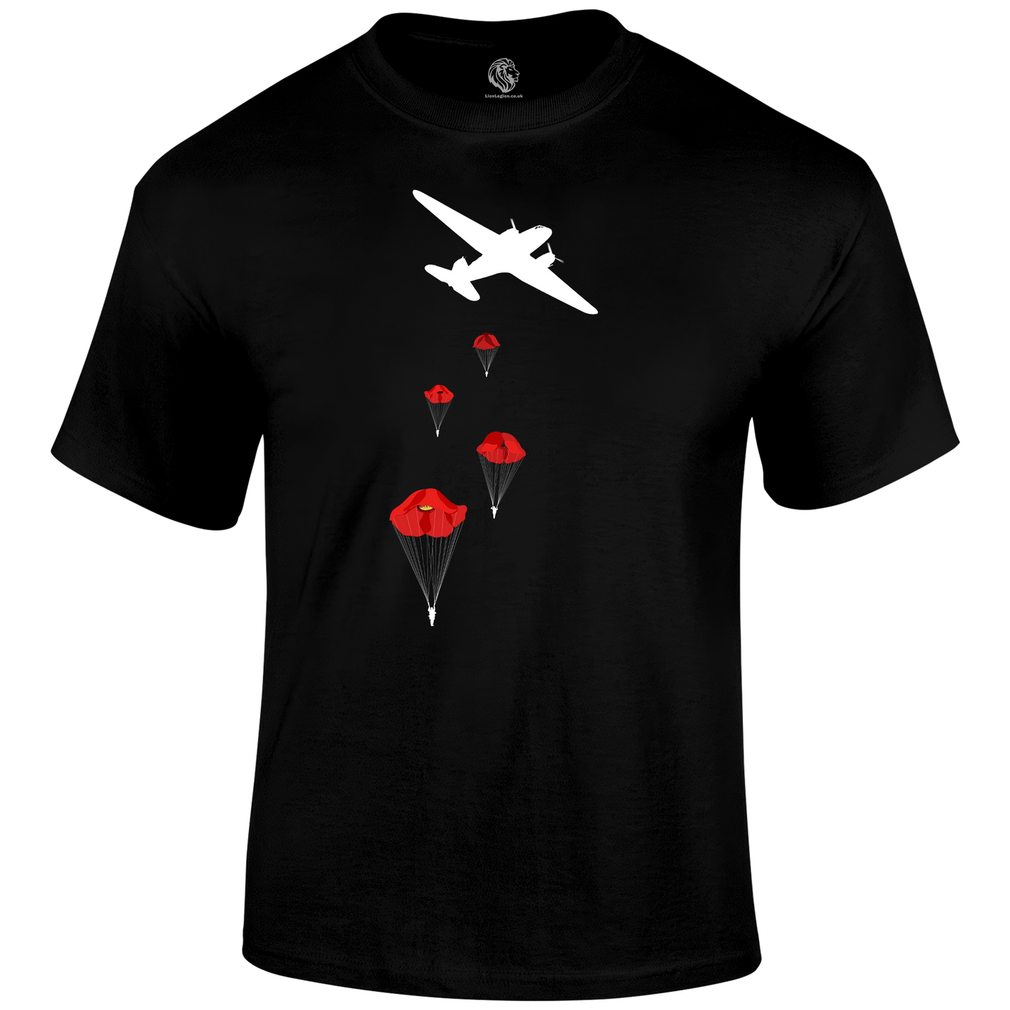 Poppy Drop Remembrance T Shirt by Lion Legion 