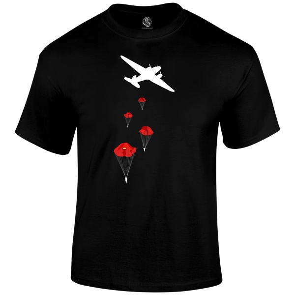 Poppy Drop Remembrance T Shirt by Lion Legion 