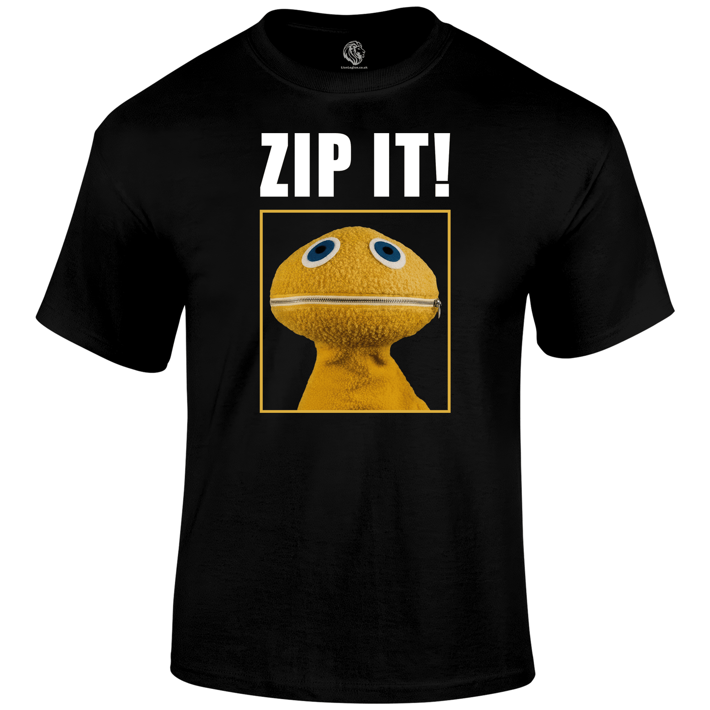 Zip It Funny T Shirt by Lion Legion 