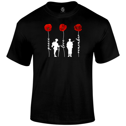 Peace And Love Remembrance Day T Shirt by Lion Legion 