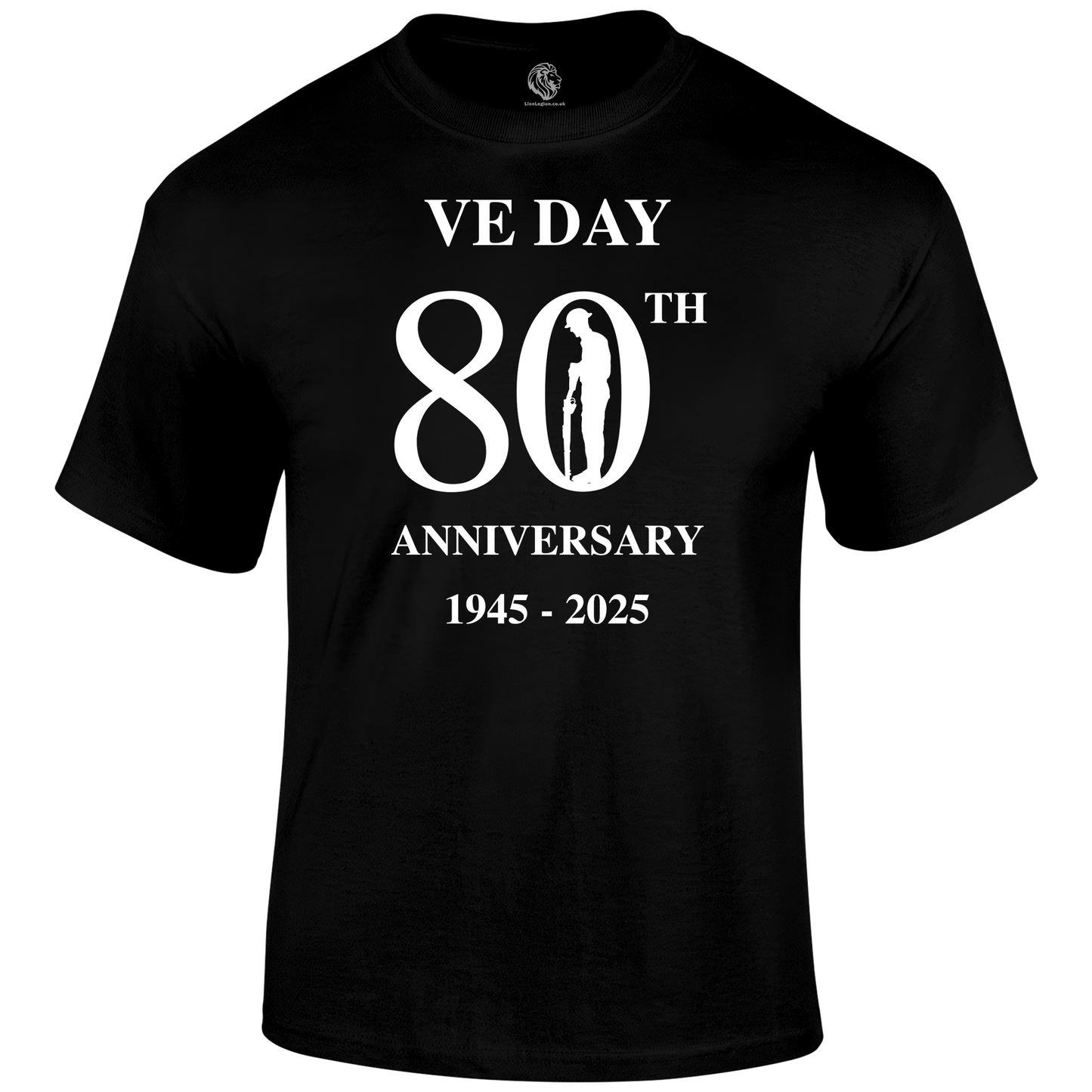 VE Day 80th Remembrance T Shirt by Lion Legion 