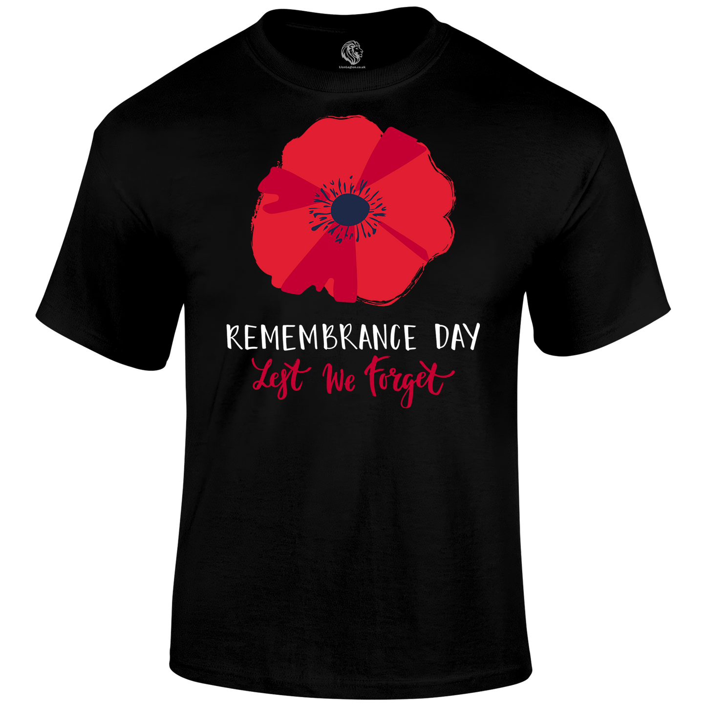 Big Poppy Remembrance Day T Shirt by Lion Legion 