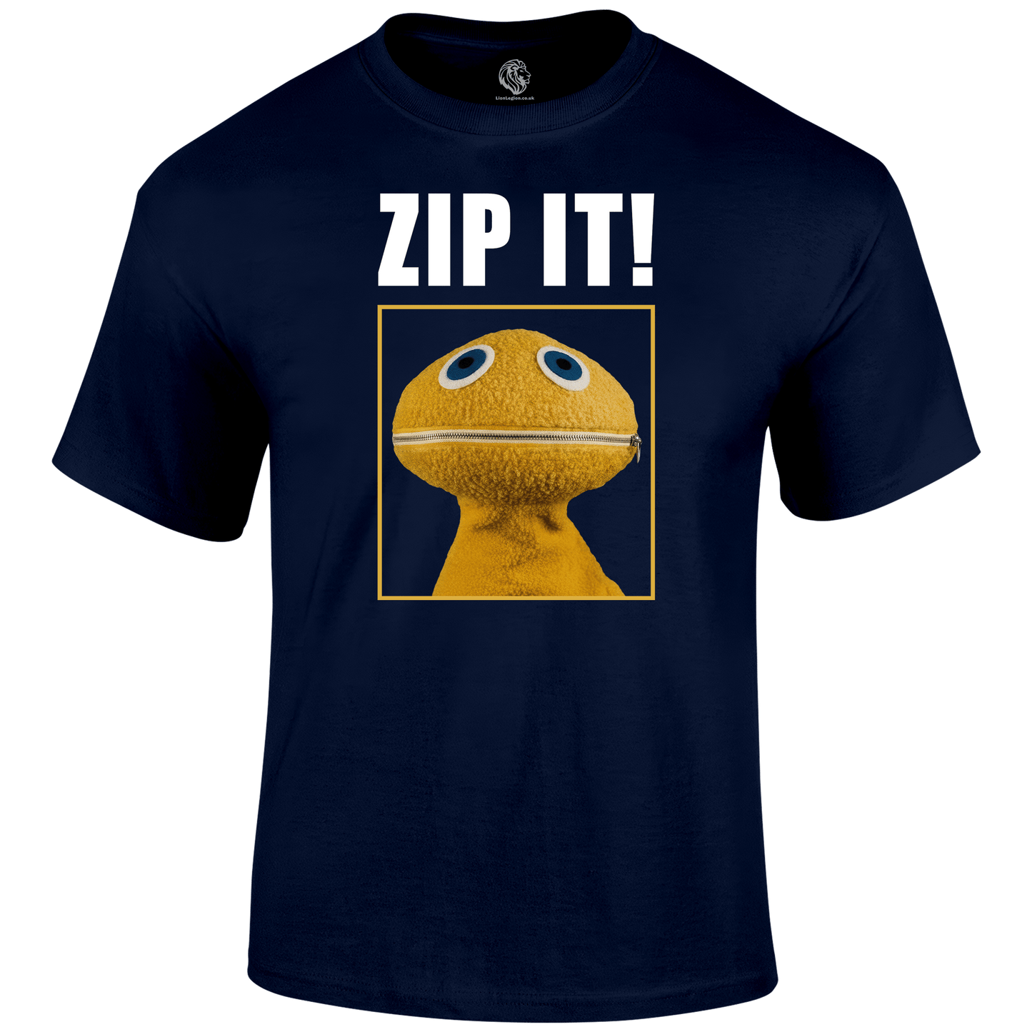 Zip It Funny T Shirt by Lion Legion 