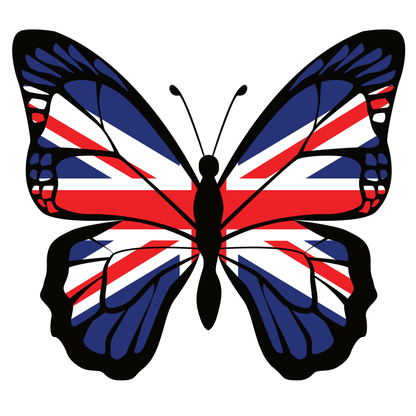 British Butterfly Patriotic T Shirt by Lion Legion 