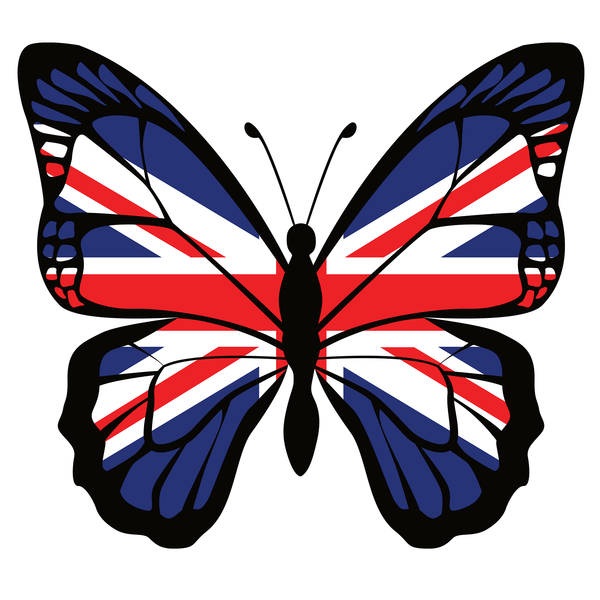 British Butterfly Patriotic T Shirt by Lion Legion 