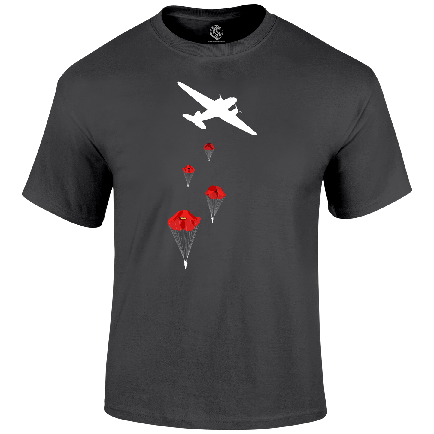Poppy Drop Remembrance T Shirt by Lion Legion 
