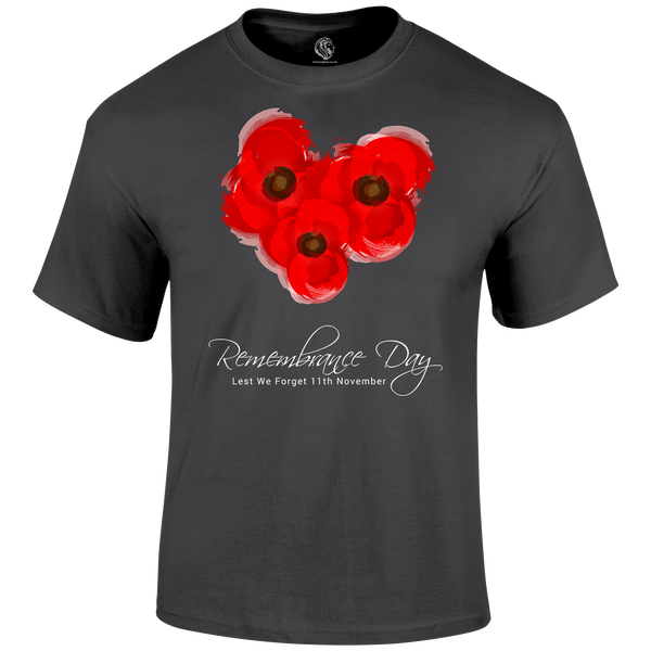 Poppy Trio Remembrance Day T Shirt by Lion Legion 